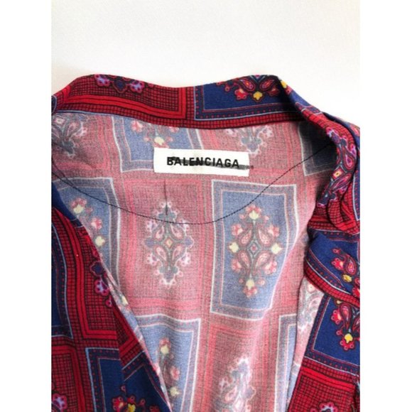 Balenciaga Burgundy Tiled Paisley Mid Length Casual Maxi Dress - Picture 9 of 12